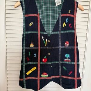 Studio Collection Plaid Patchwork Vest